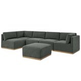 Henredon 6 Piece Fabric Modular Sectional With Ottoman