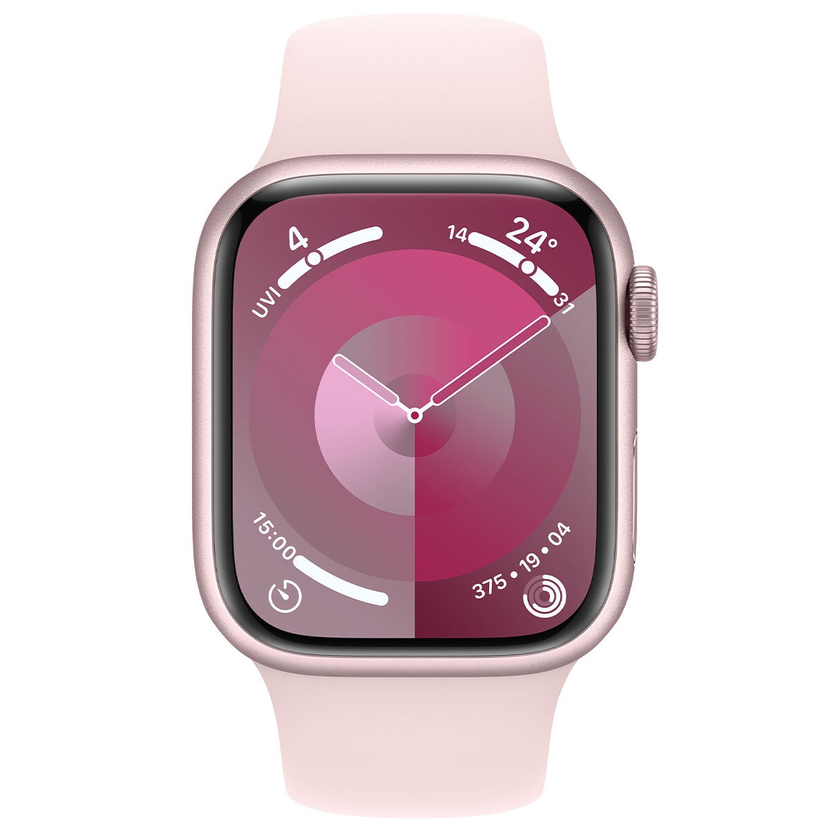 Apple Watch Series 9 GPS + Cellular 41mm Pink Aluminium Case with Light Pink Sport Band - S/M