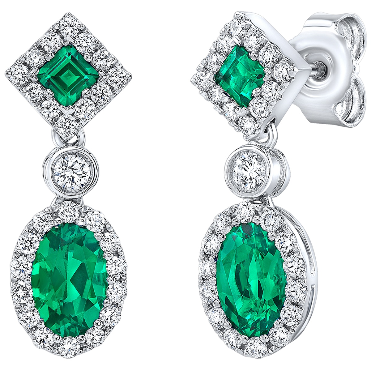 Lab Emerald Earrings