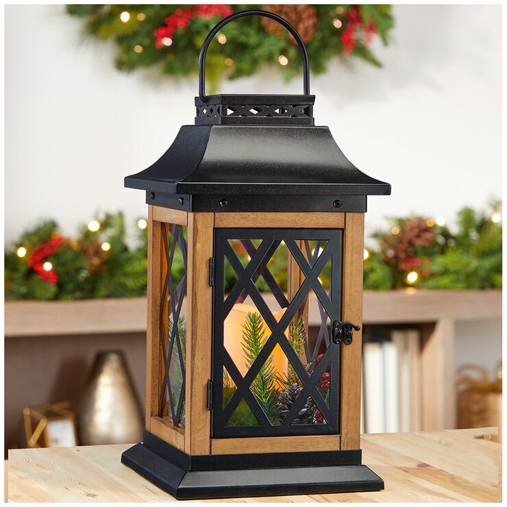 Wood &amp; Metal LED Christmas Lantern | Costco Australia