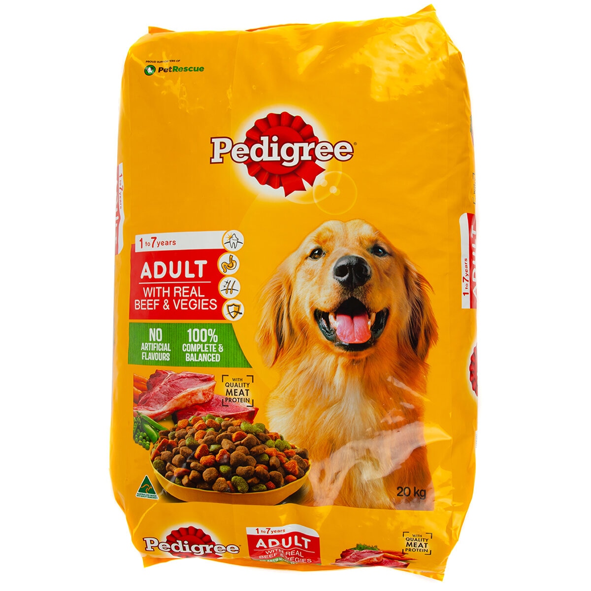 Pedigree Vital Protection 1-7 Years Adult Dog Food With Beef And Vegetables 20kg