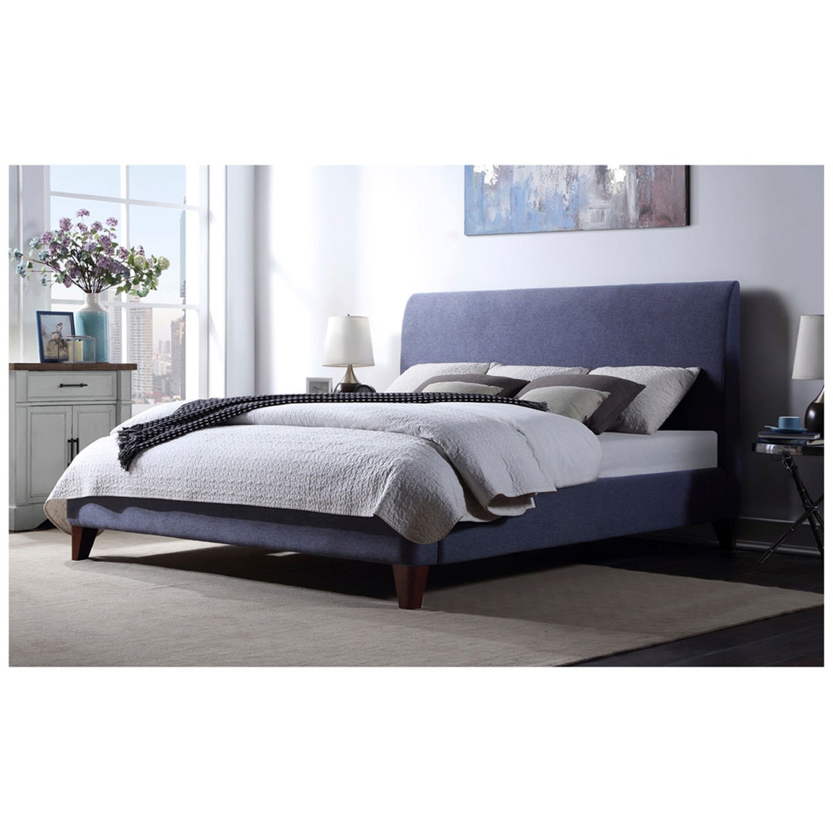 Northridge Home Upholstered Queen Bed Blue Costco Australia