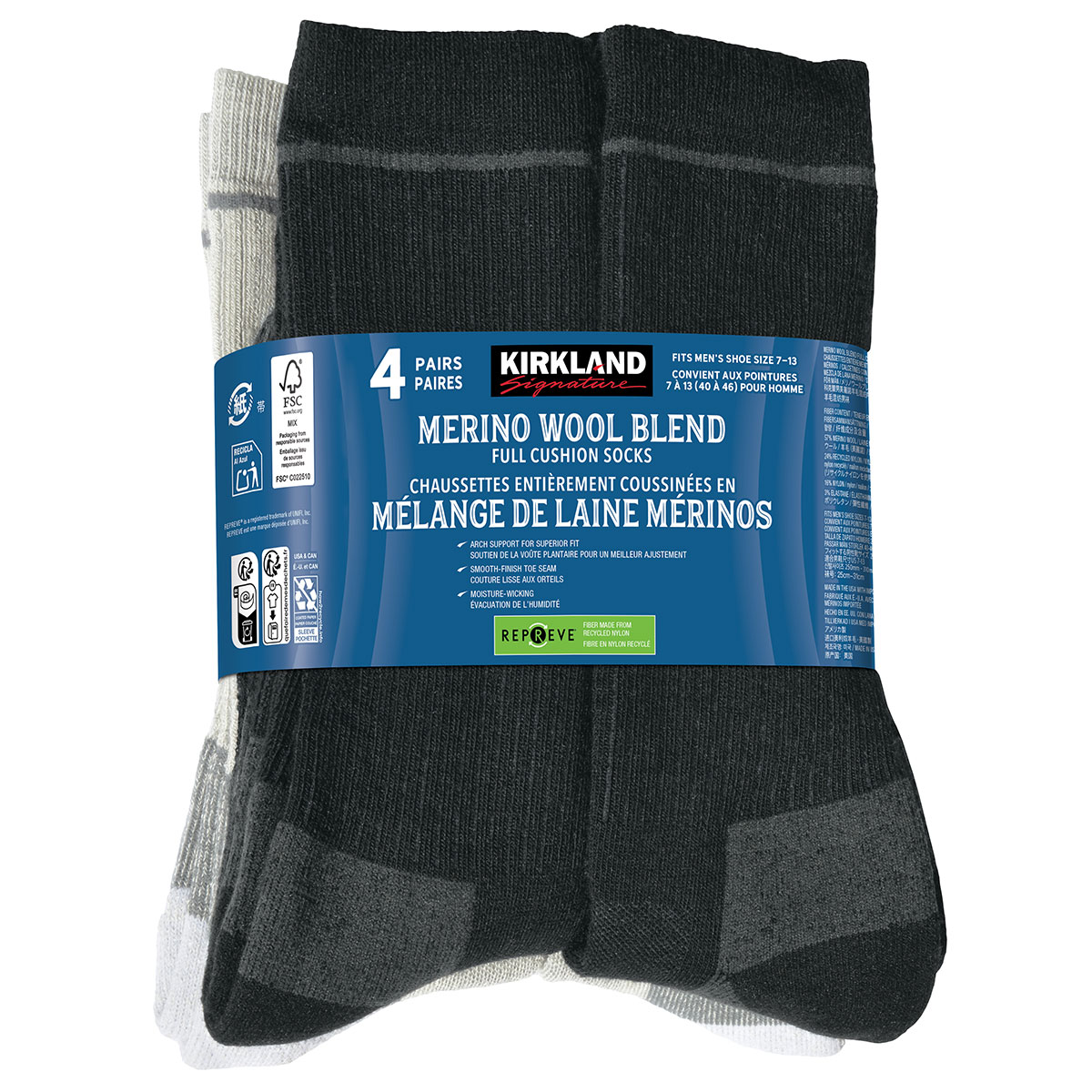 Kirkland Signature Wool Sock 4 Pack