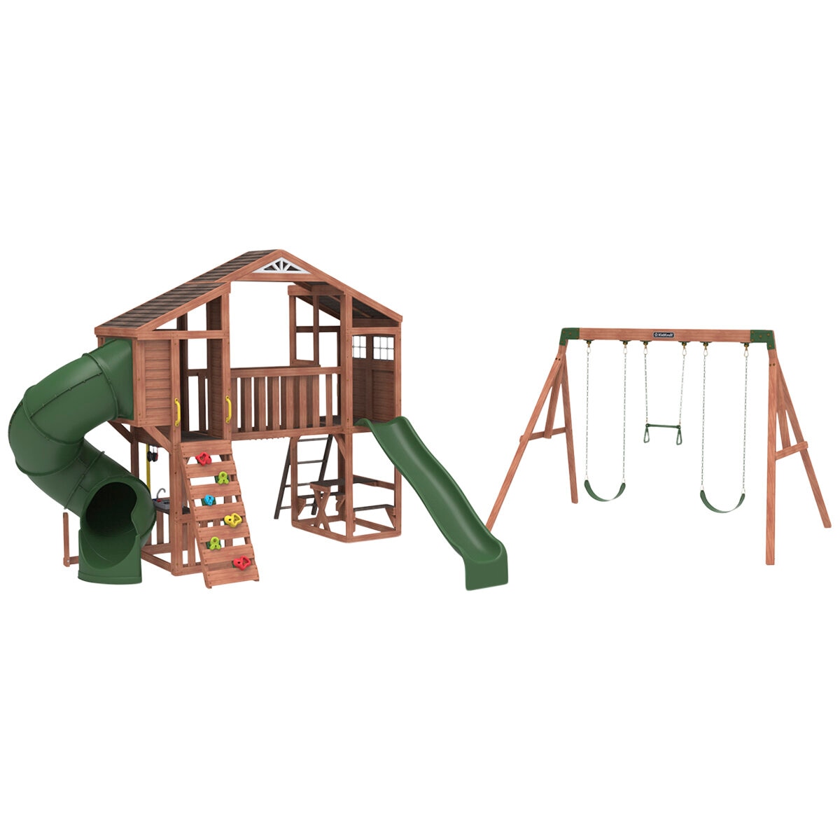 KidKraft Boulder Bluff 2 in 1 Wooden Playcentre and Swing Set