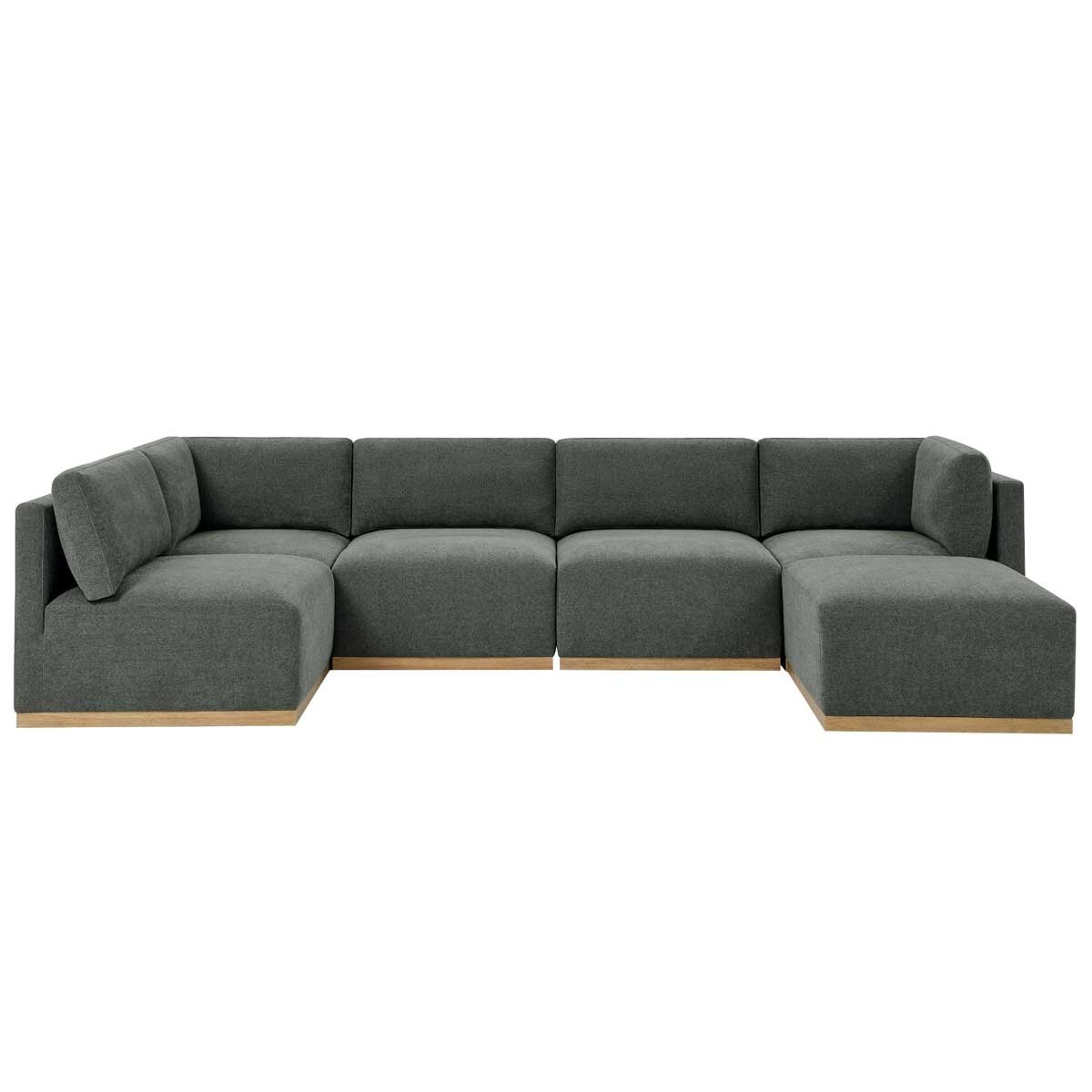 Henredon 6 Piece Fabric Modular Sectional With Ottoman
