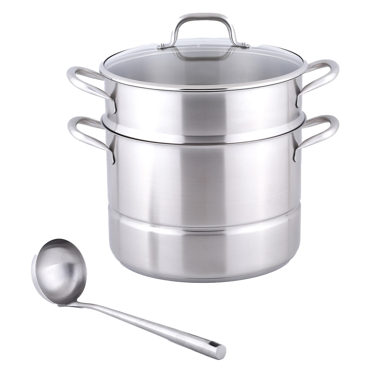 Steamer Pot with Ladle 28cm 12L 5 Piece Set