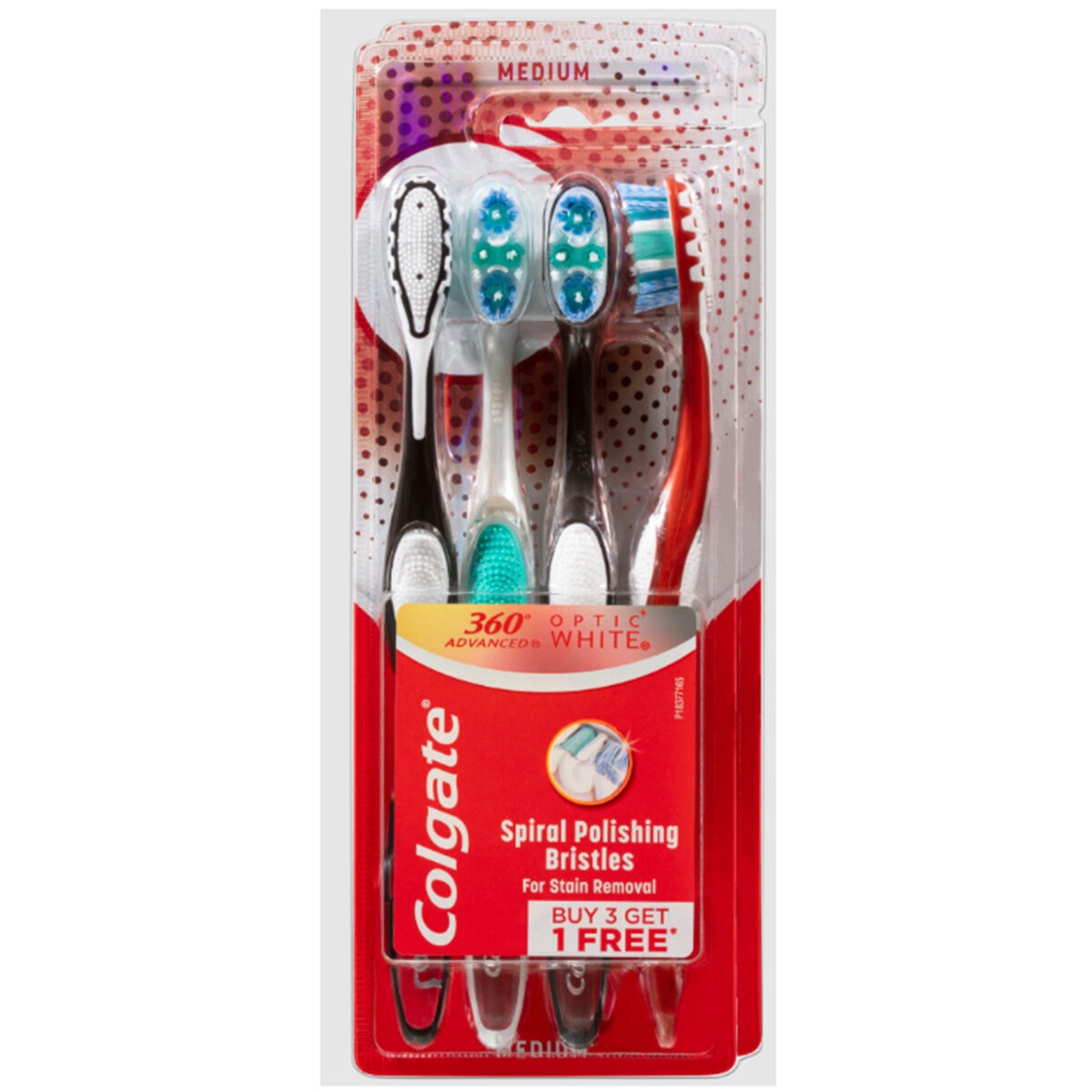 Colgate 360 Optic White Advanced Brush 2 x4 Pack Soft or Med