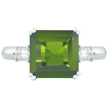 18KT White Gold Tourmaline And Diamond Ring