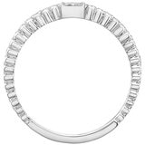 18KT White Gold 0.15CTW Diamond 2 Row Fashion Ring