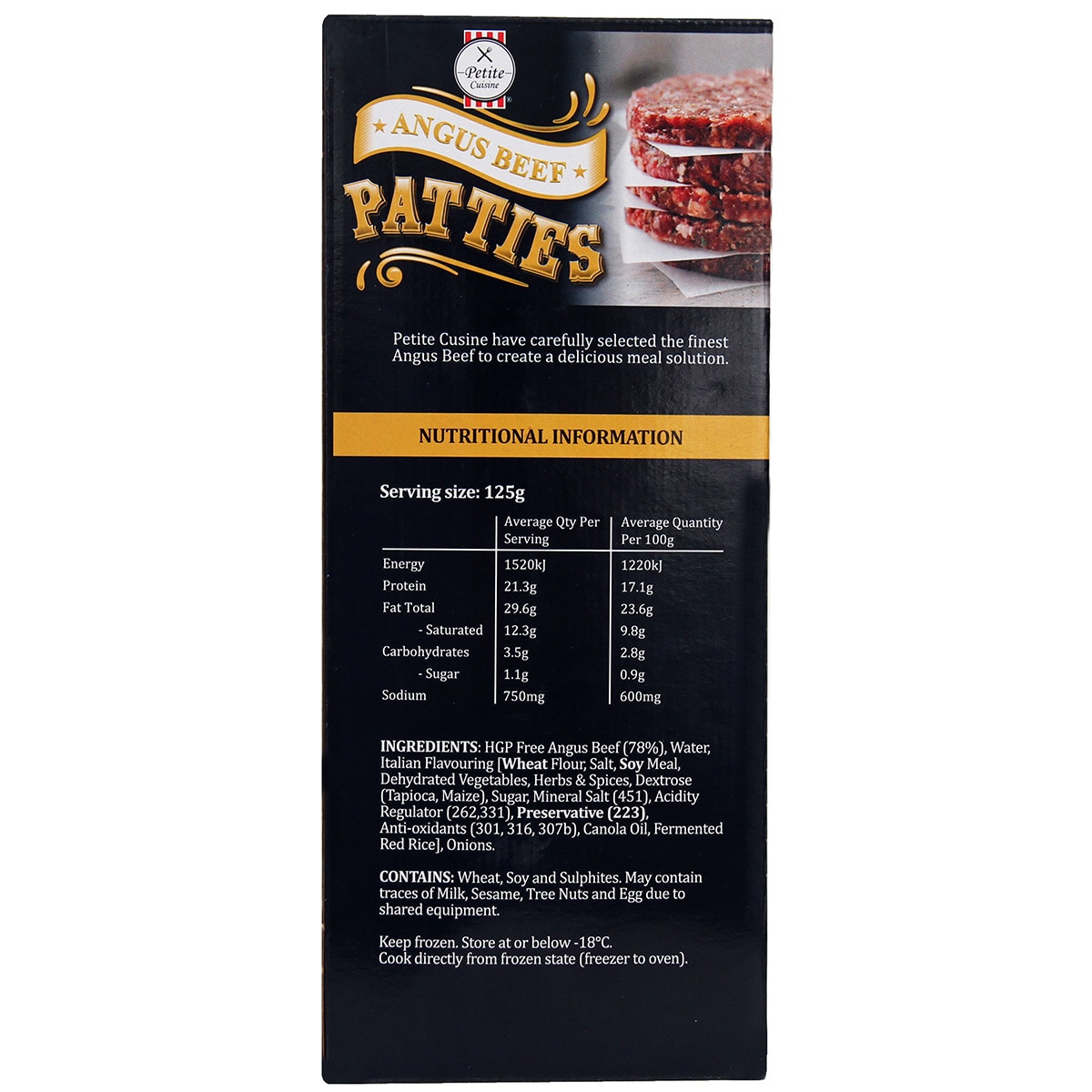 Petite Cuisine Angus Beef Patties 1.5kg