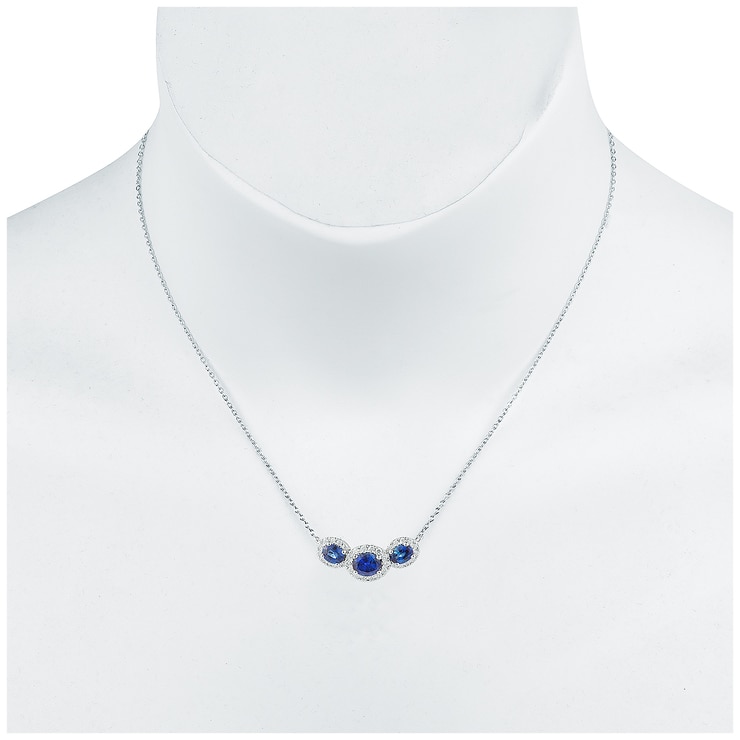 18KT White Gold Sapphire and Diamond Necklace Costco Australia