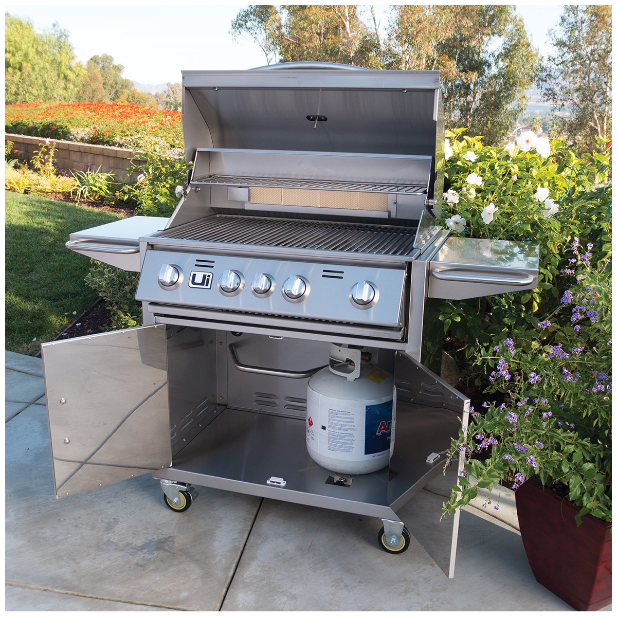 Urban Islands  304 Stainless Steel 30" 4 Burner Grill Cart LP