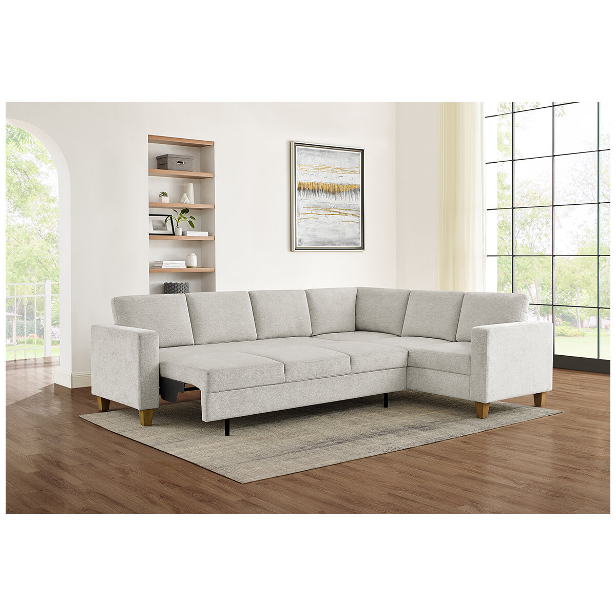 Thomasville Fabric Sectional With Extended Seating