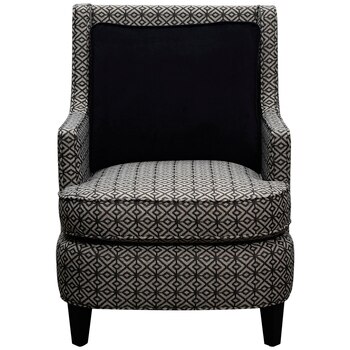 Moran Monet Fabric Chair with Plush Jet Cushion - Bolton Ebony