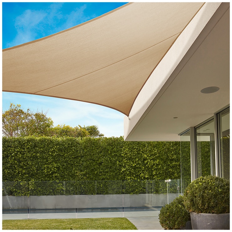 Coolaroo Triangle Shade Sail Kit Beech Costco Australia