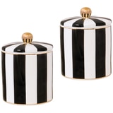 Cristina Re Candles 2pk - Vanilla Macaron (Ebony & Ivory Stripe)