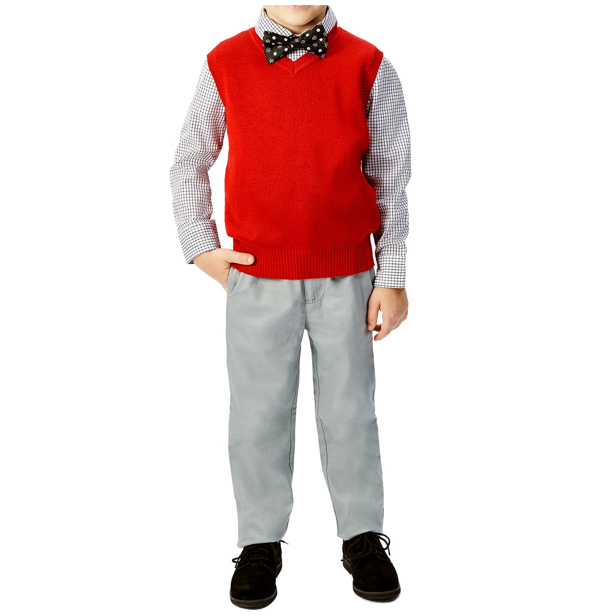 Infant & Toddler Boys 3-Piece Gray Cardigan Woven Shirt & Denim Pant Set