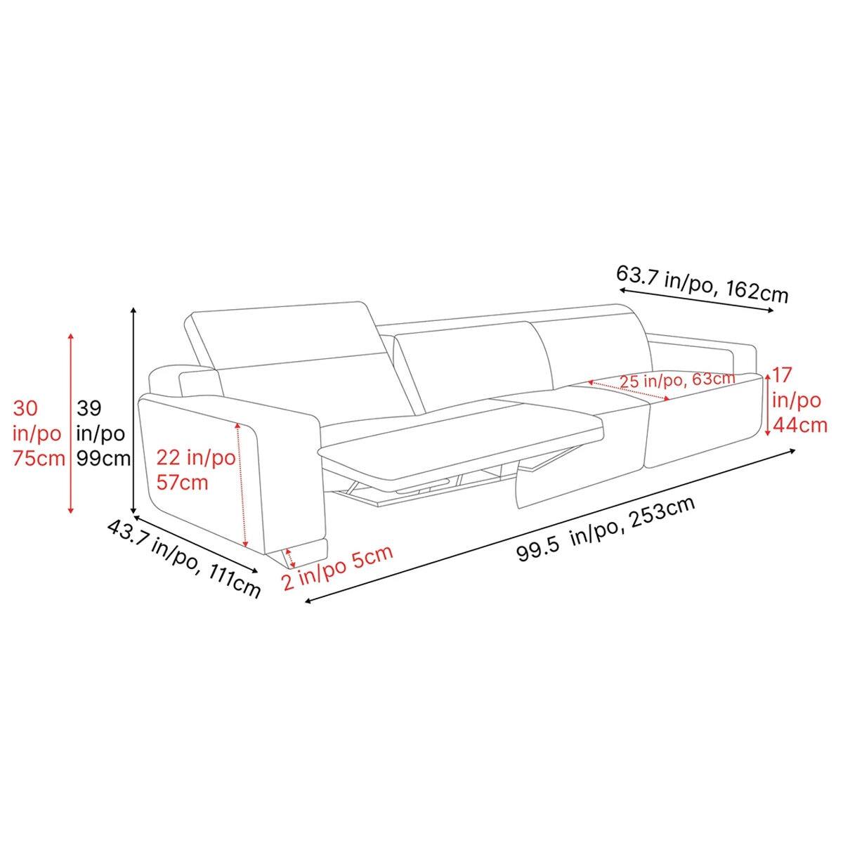 Valencia Valentina Leather Reclining Lounge 3 Seater Grey Color