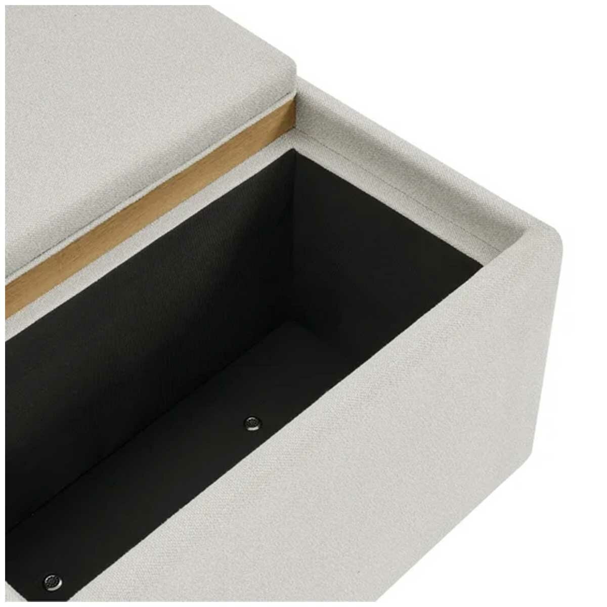 Henredon Sona Fabric Storage Ottoman with Reversible Wood Tray Tops