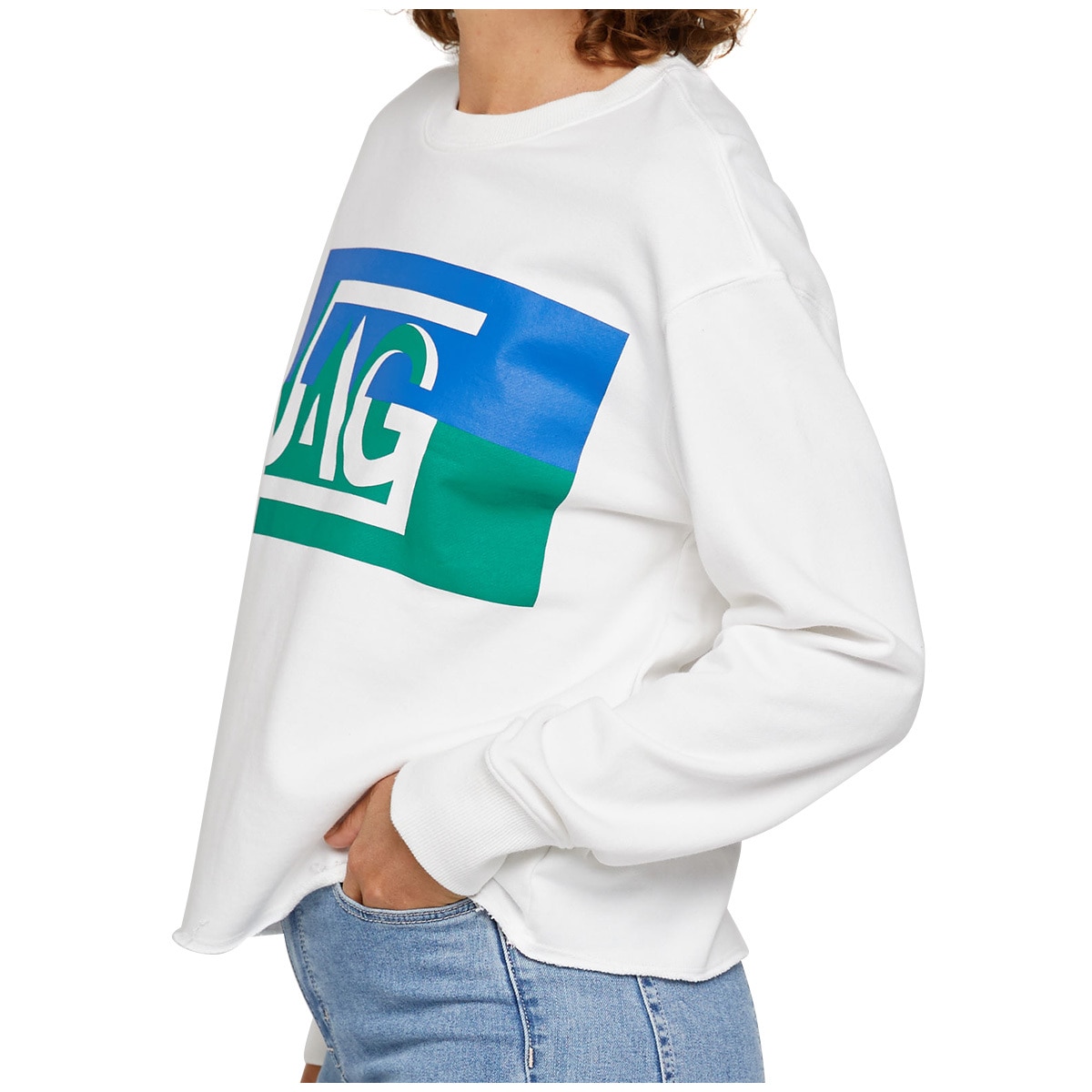 Jag Logo Crew Sweater - White