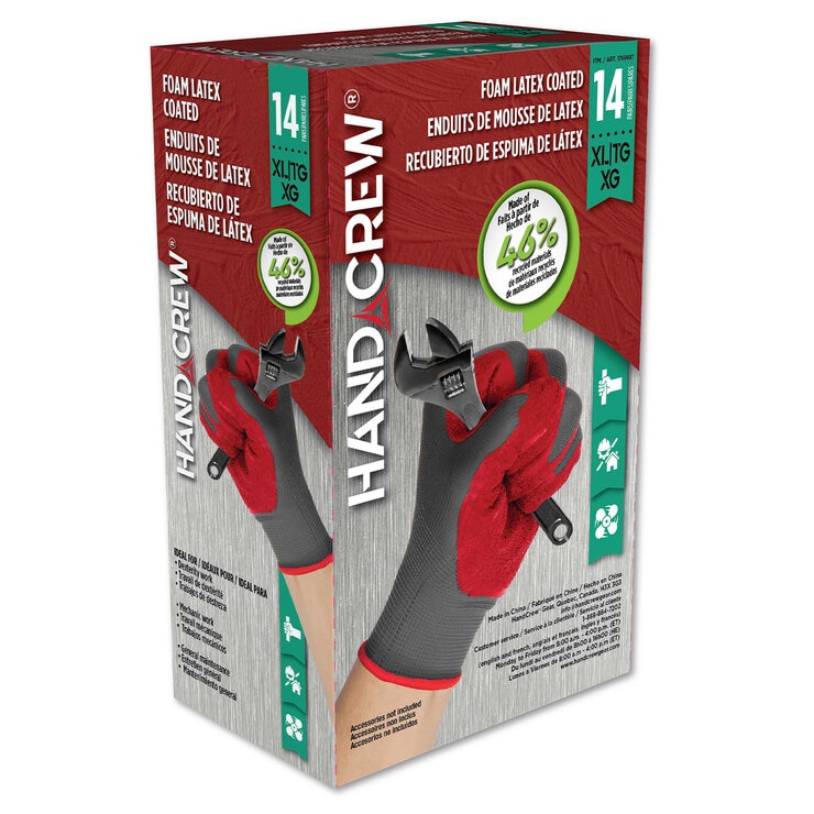Handcrew Foam Latex Gloves 14Pk - DIHG-3888