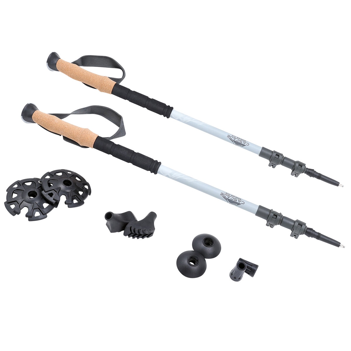 Cascade Mountain Tech Carbon Fibre Trekking Poles Set TP-CF-QL-CORK-24-C
