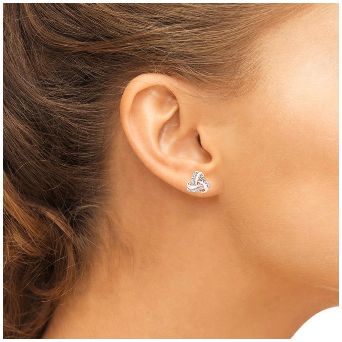 0.15ctw Diamond Circles Earrings (Love Knot)