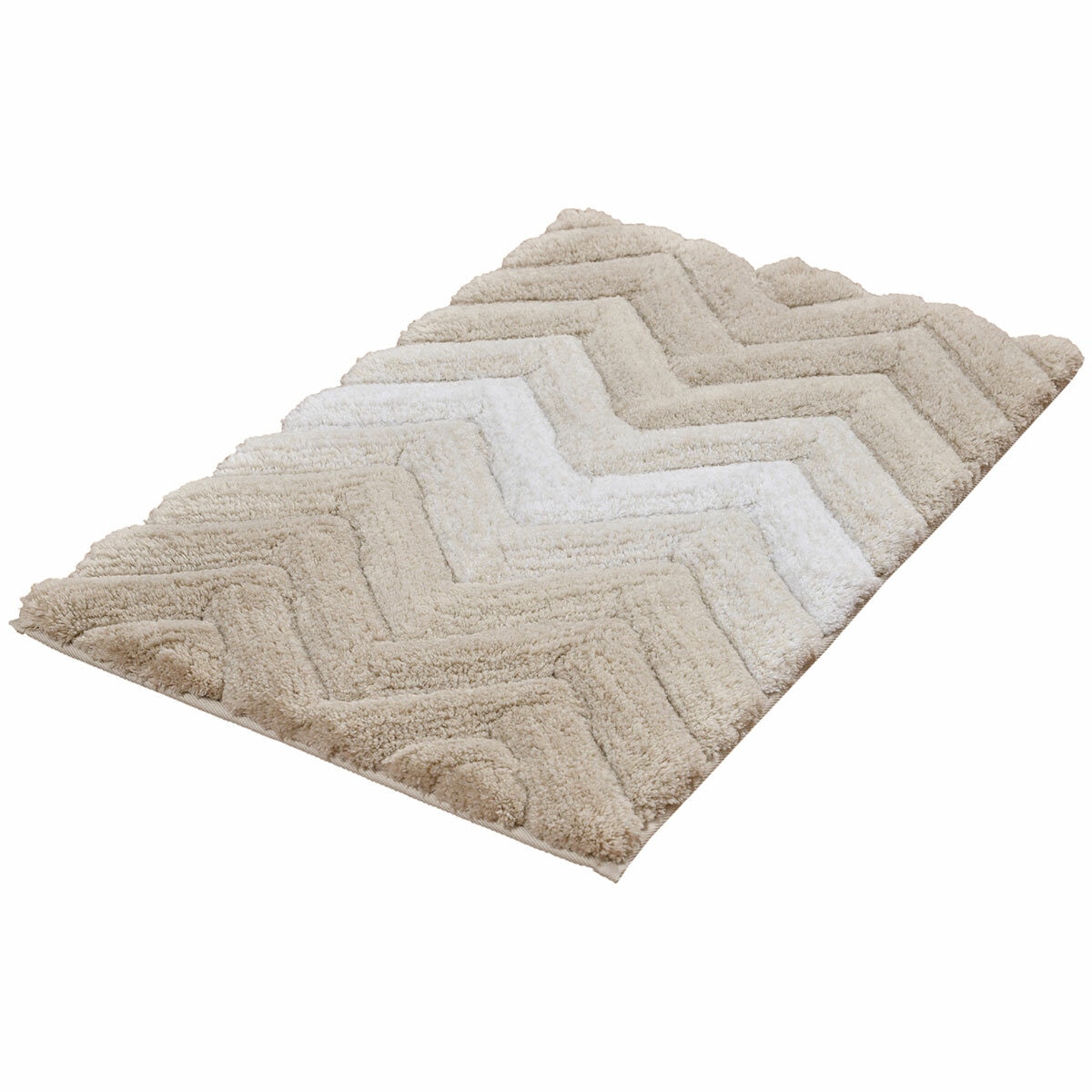 Riviera Homes Chevron Bath Mat 2 Pack Putty