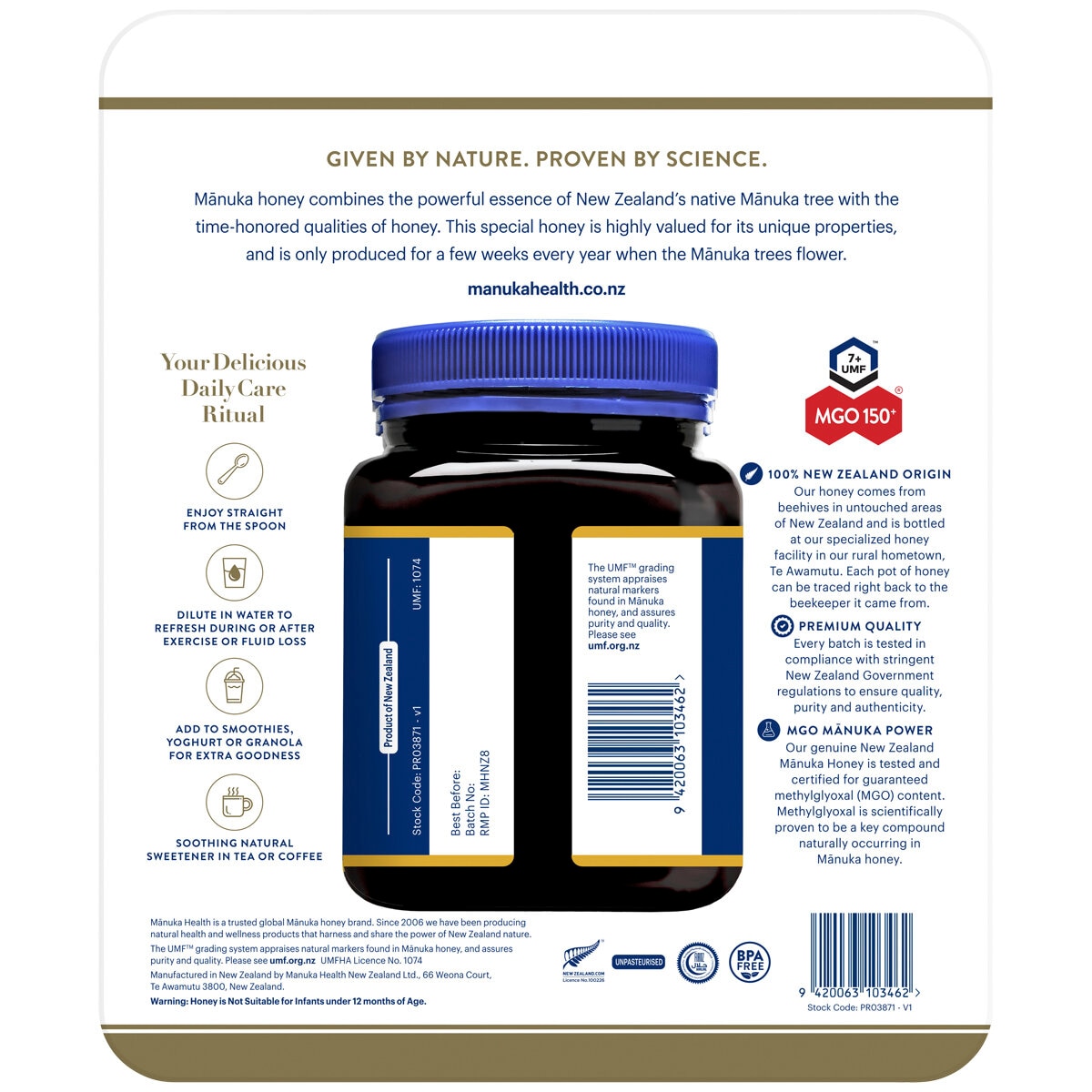 Manuka health Manuka honey MGO 150+/UMF7 1 kg