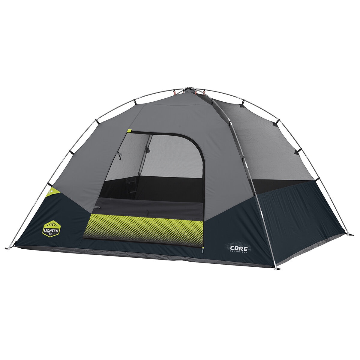 CORE 6 Person Lighted Blockout Tent with Full Rainfly