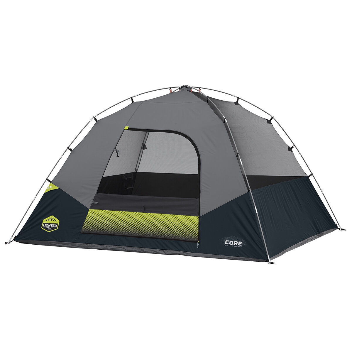 CORE 6 Person Lighted Blockout Tent with Full Rainfly | C