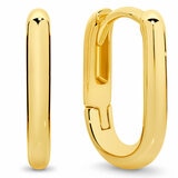 18KT Yellow Gold Paperclip Huggie Earrings