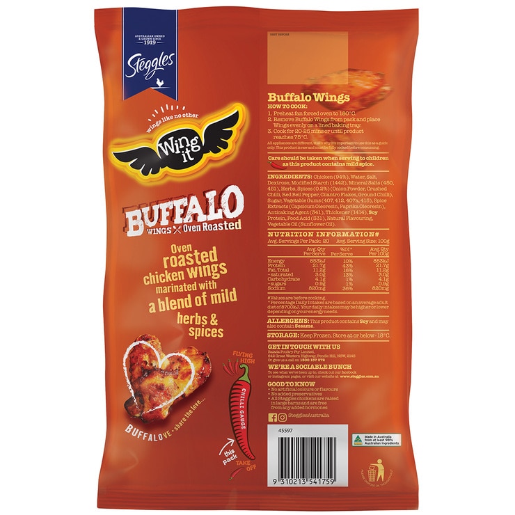 Wing It Chicken Buffalo Wings 2kg | Costco Australia