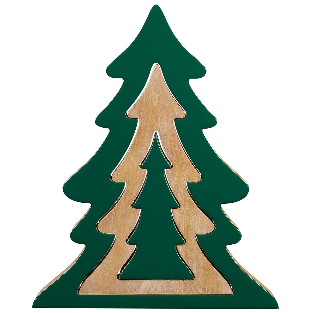 Nesting Wood Trees 45cm Green