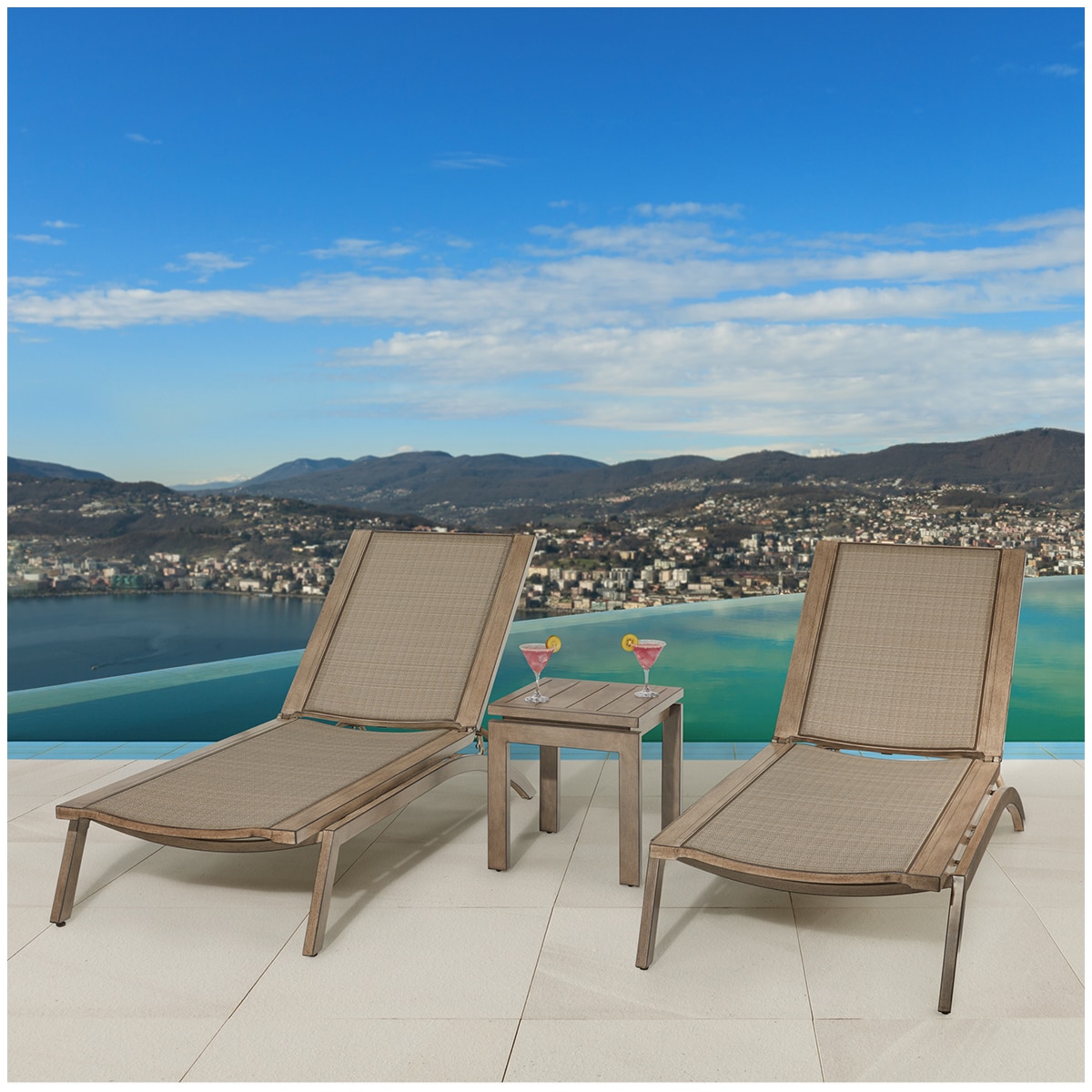 Agio Laguna Sling Chaise Lounge Set 3pc Costco Australia