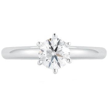 18KT White Gold Round Brilliant Cut 0.30ctw Diamond Solitaire Ring