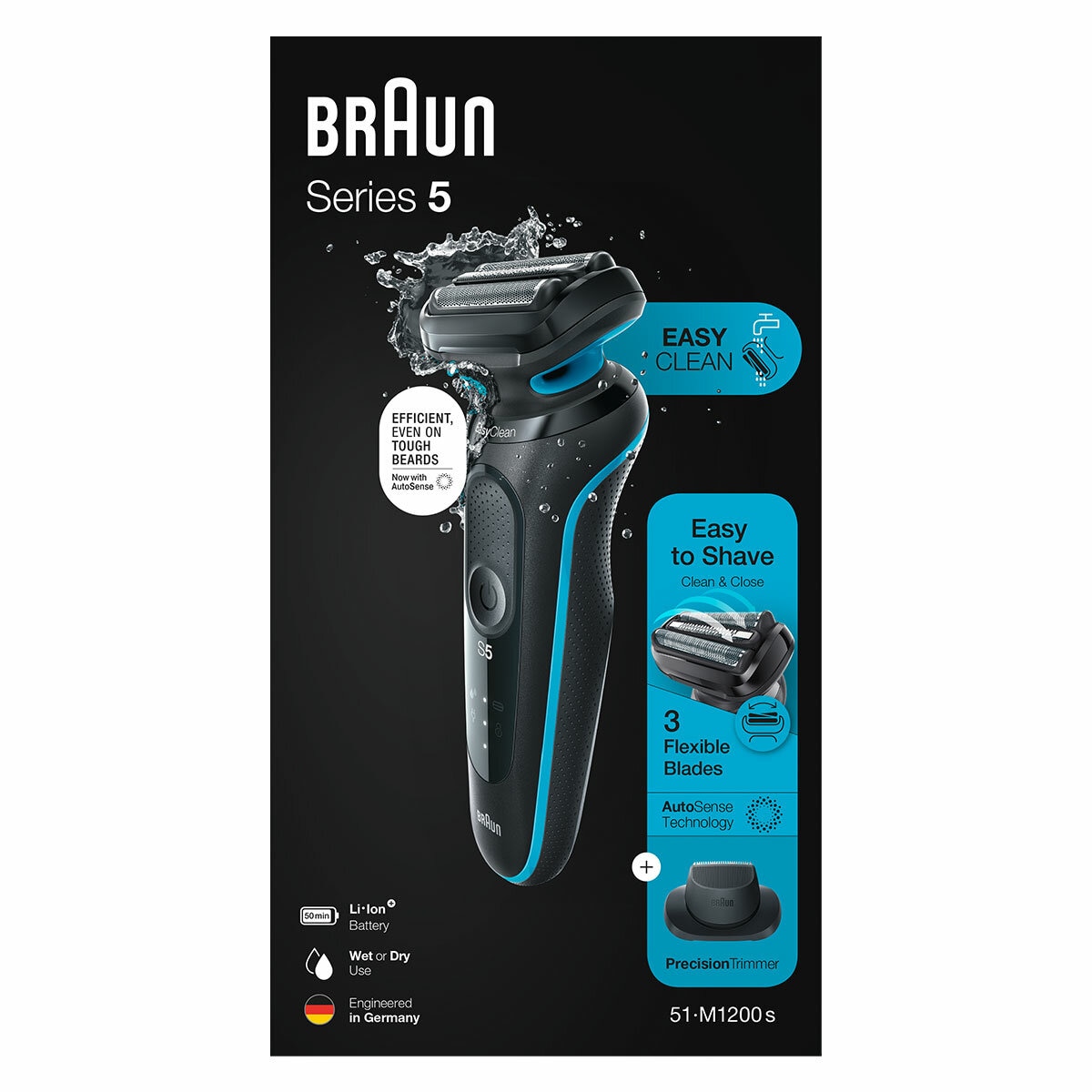 Braun S5 Electric Shaver with Precision Trimmer 51-M1200s
