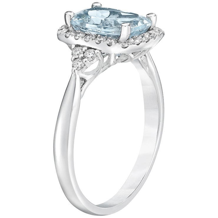 18KT White Gold Aquamarine and Diamond Ring Costco Australia