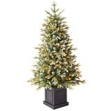 Pre-Lit Glitter Frosted Artificial Potted Christmas Tree 1.3m Pre-Lit Glitter Frosted Artificial Potted Christmas Tree 1.3m