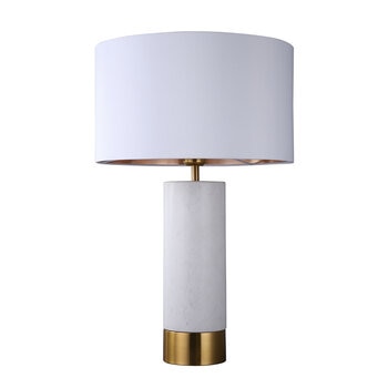 Lexi Lighting Pearl White Marble Stone Table Lamp