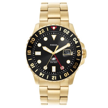 Fossil GMT Gold-Tone Stainless Steel Men's Watch FS5990