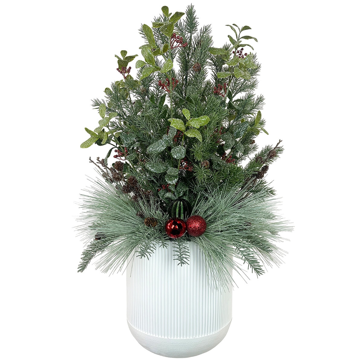 Pre-Lit Holiday Topiary 99cm White Pre-Lit Holiday Topiary 99cm White