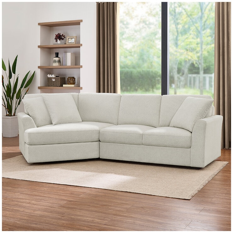 Thomasville 2 Piece Fabric Sofa With Wedge Seat And Storage
