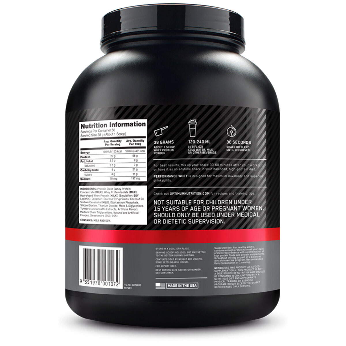 Optimum Nutrition Performance Whey Vanilla 1.9kg Optimum Nutrition Performance Whey Vanilla 1.9kg