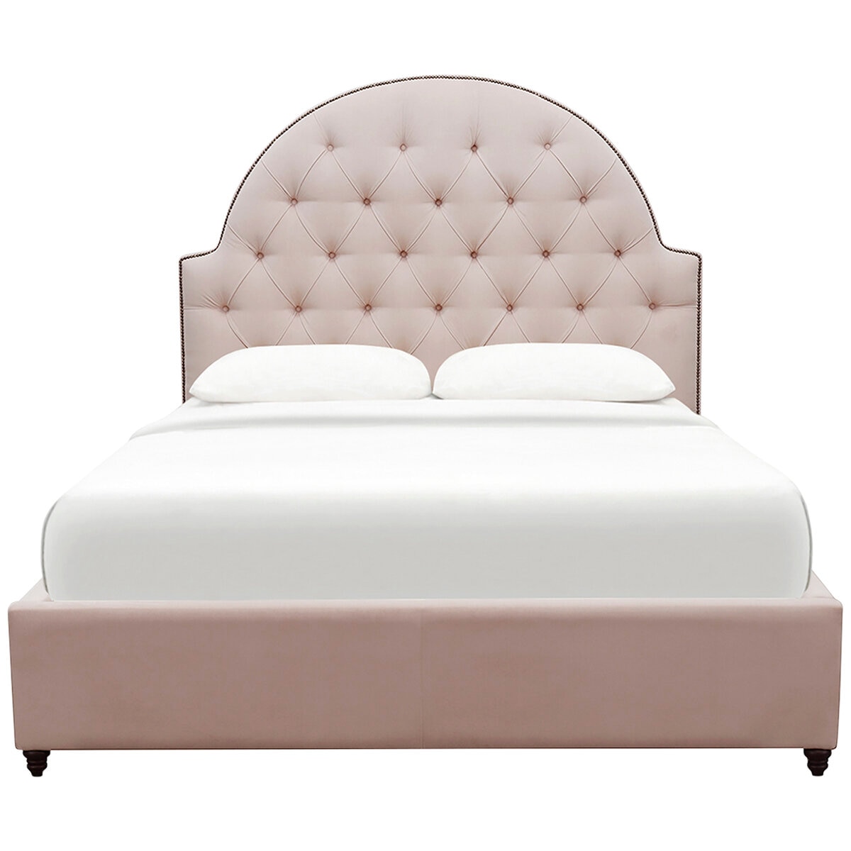Moran Princess Queen BedHead With Encasement With Slatted Base Plush Petal