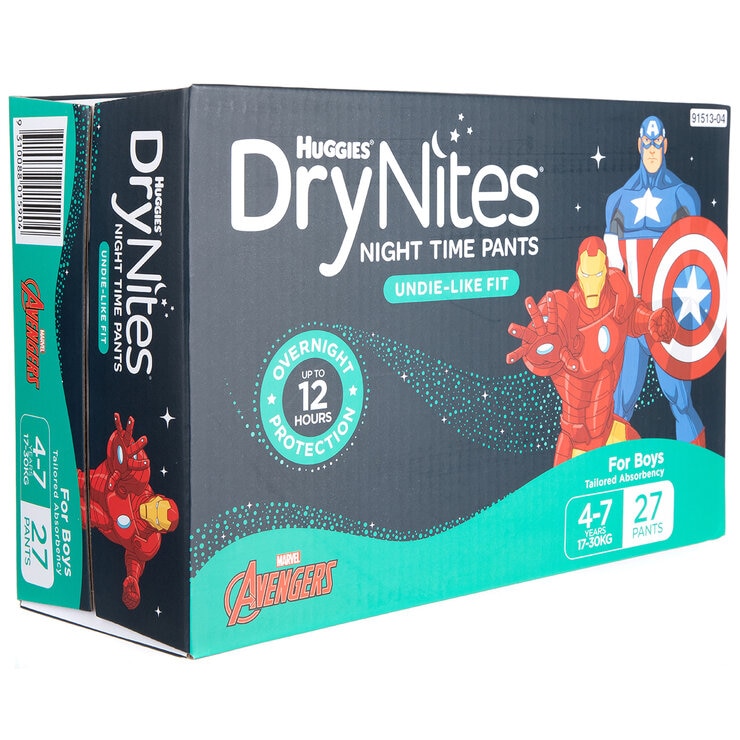 Huggies DryNites Night Time Pants 4-7 Years Boys 2 Pack