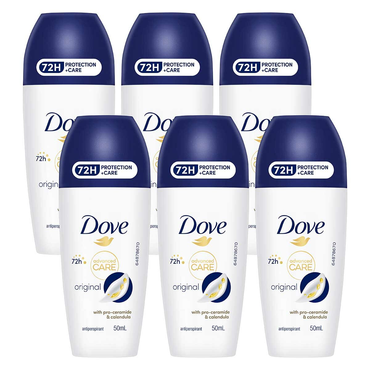 Dove Men Women Advanced Care Roll On Antiperspirant 6x50 ml