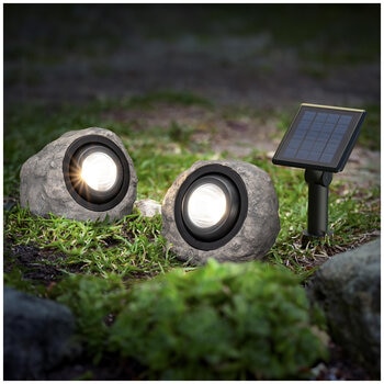 Solar LED Rock Spotlight 2 Pack