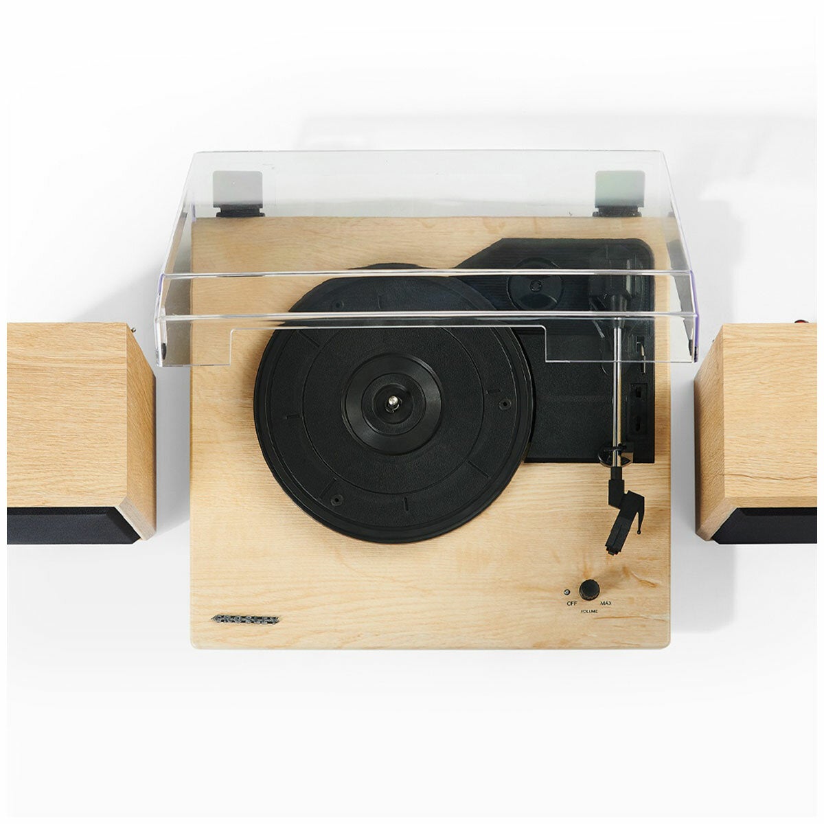 Crosley Brio Record Player Shelf System With Speakers - Natural Crosley Brio Record Player Shelf System With Speakers - Natural