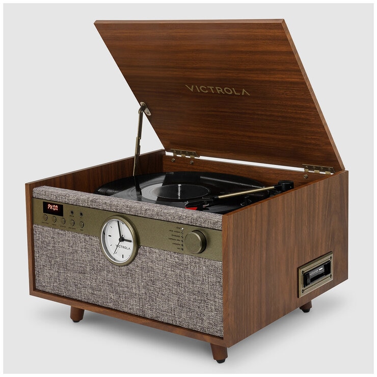 Victrola Century Signature+ 6-in-1 Wood Record Player Walnut VTA-830SB-WLN-INT